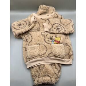 DISNEY BABY Winnie the Pooh Sherpa Fleece Outfit Set Top Pants 18M Tan Cozy
